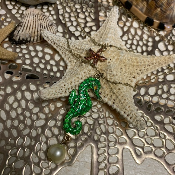 Vintage- Betsey Johnson - Green Seahorse